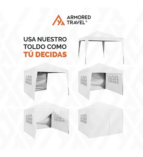 Toldo Con Paredes 3x3 M Carpa Retractil Premium Con Maleta