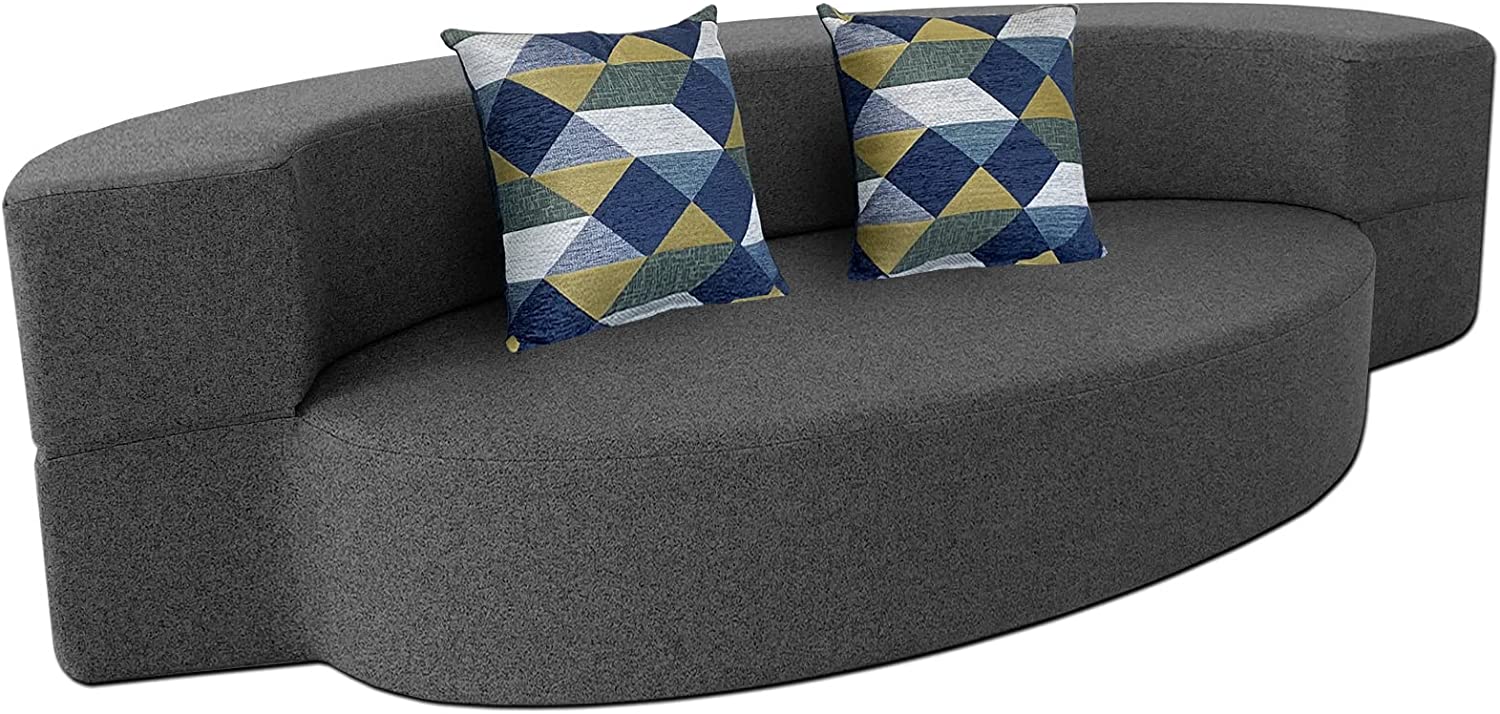 Nigoone - Sofá plegable tamaño Queen de espuma viscoelástica con 2 almohadas, sillón perezoso, triple futón, camas convertibles, funda lavable, gris oscuro