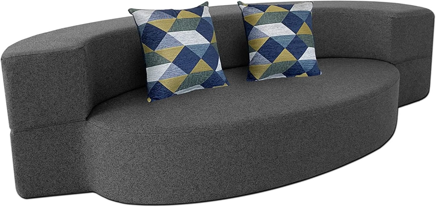Nigoone - Sofá plegable tamaño Queen de espuma viscoelástica con 2 almohadas, sillón perezoso, triple futón, camas convertibles, funda lavable, gris oscuro