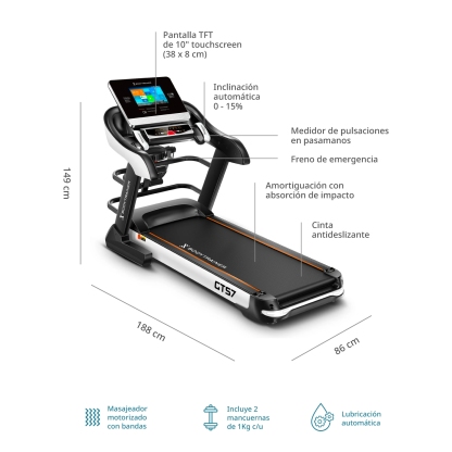 Trotadora Eléctrica Bodytrainer Runner PRO GTS7 con APPs
