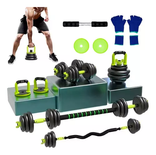 Set gym mancuernas 20kg color verde neón Black Mamut