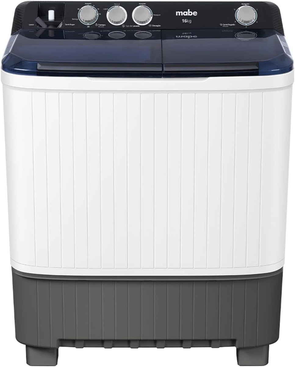 Lavadora Semiautomática Mabe 2 Tinas 16 kg Blanca LMDX6124HBAB0.