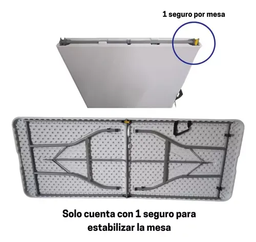 Mesa Plegable Portafolio Plástico 180cm Jardín