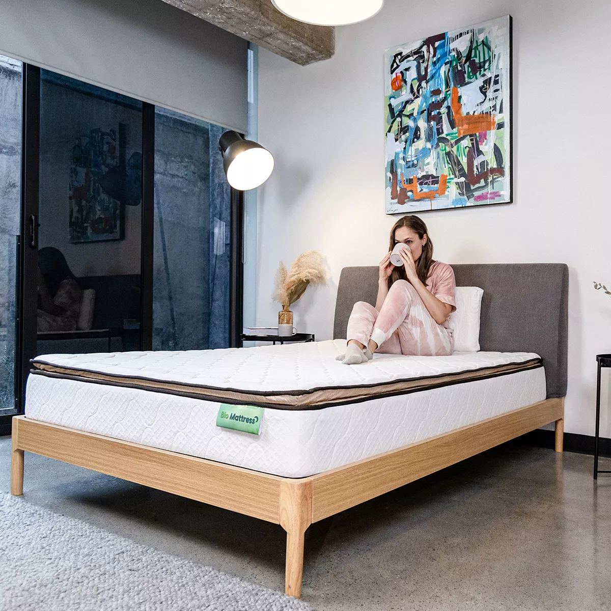 Colchon Queen Size Bio Cotton Memory Foam Bio Mattress Color Blanco
