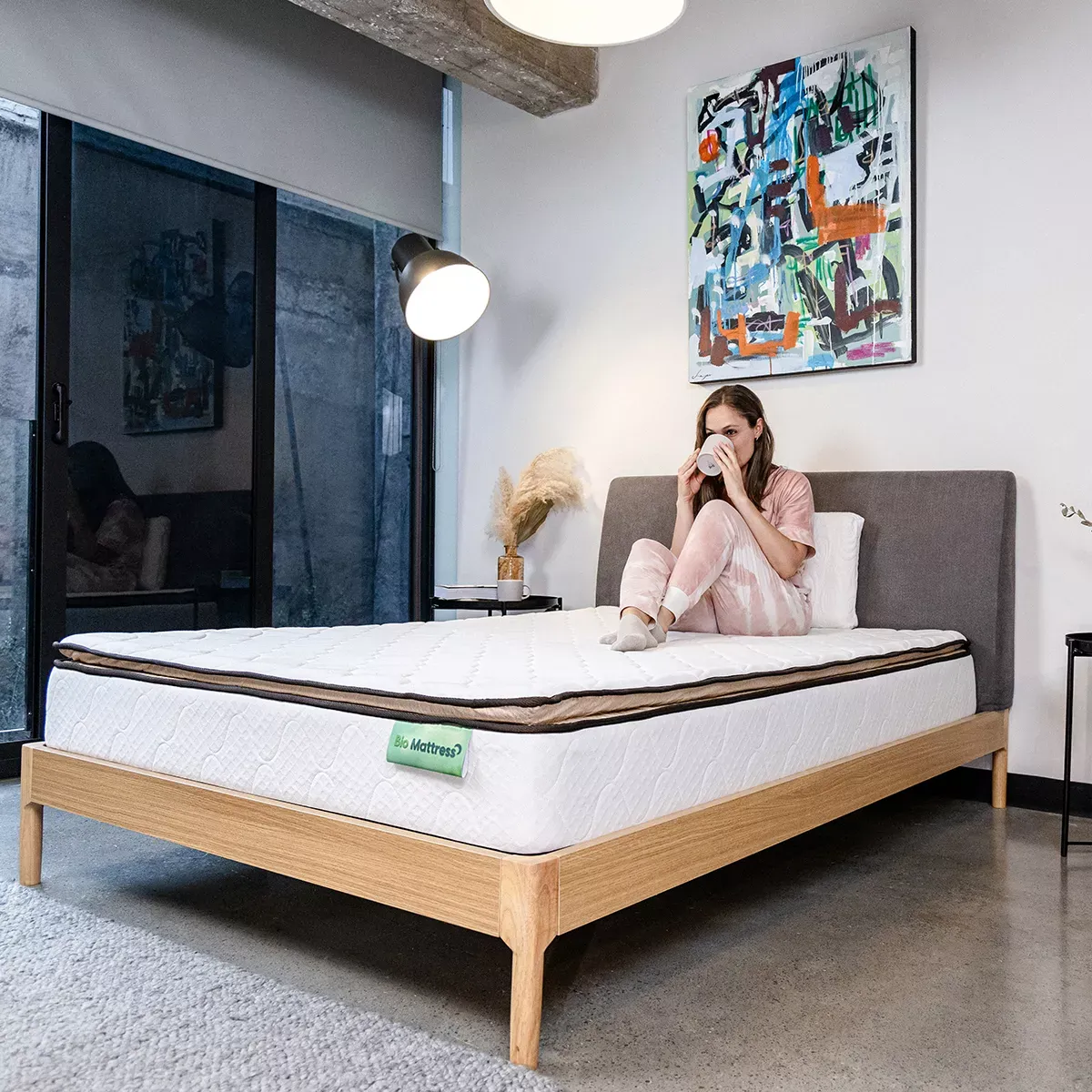 Colchon Queen Size Bio Cotton Memory Foam Bio Mattress Color Blanco