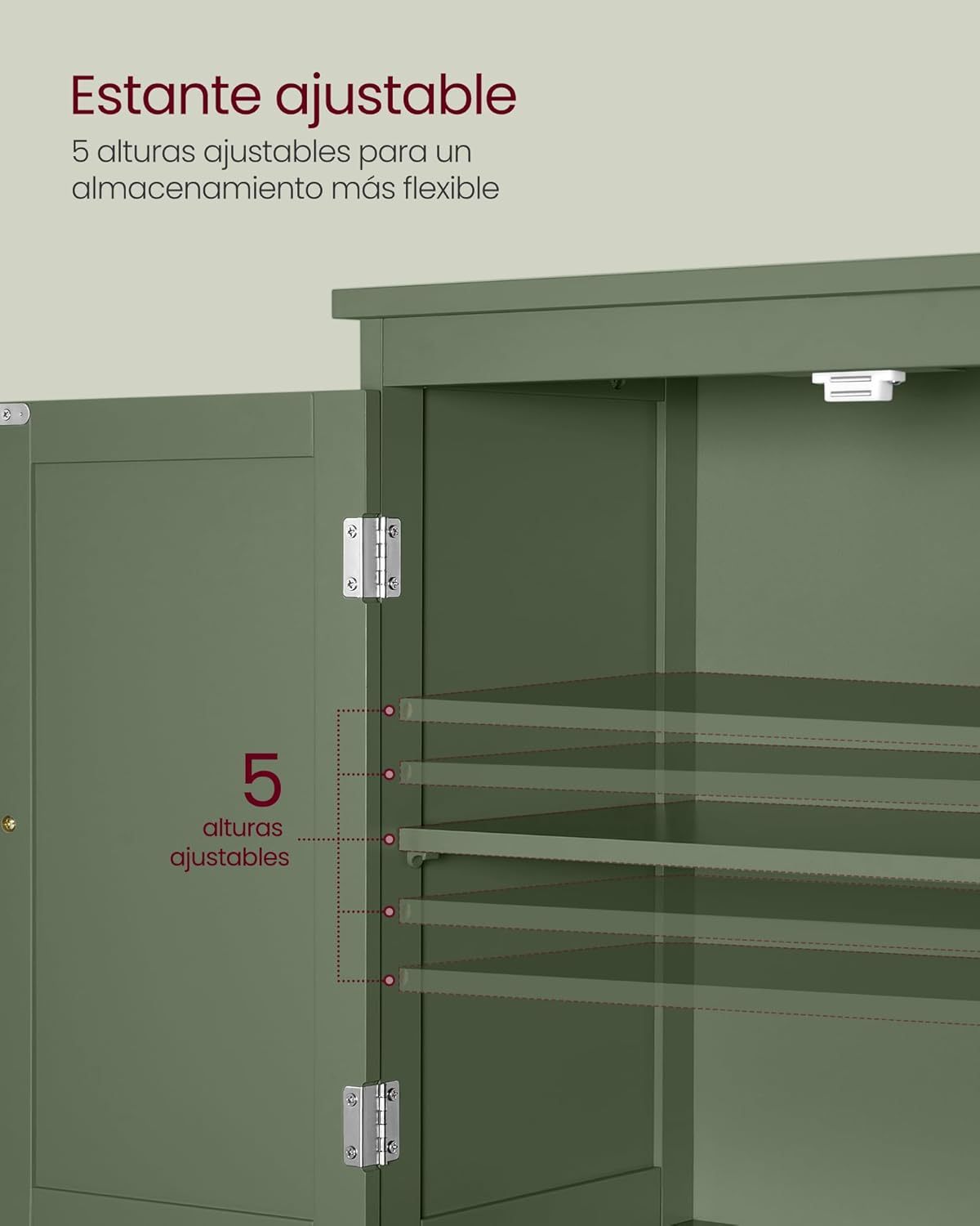 VASAGLE Mueble de Baño, Armario de Baño, Armario de Cocina, con 2 Puertas y 2 Cajones, Estantes Ajustables, 30 x 60 x 110 cm, Gris Paloma MBBC551G02