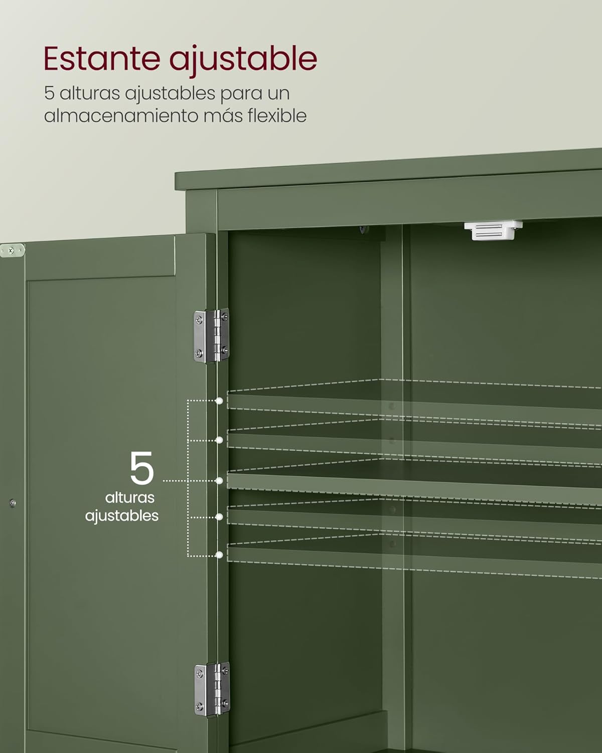 VASAGLE Mueble de Baño, Armario de Baño, Armario de Cocina, con 2 Puertas y 2 Cajones, Estantes Ajustables, 30 x 60 x 110 cm, Gris Paloma MBBC551G02