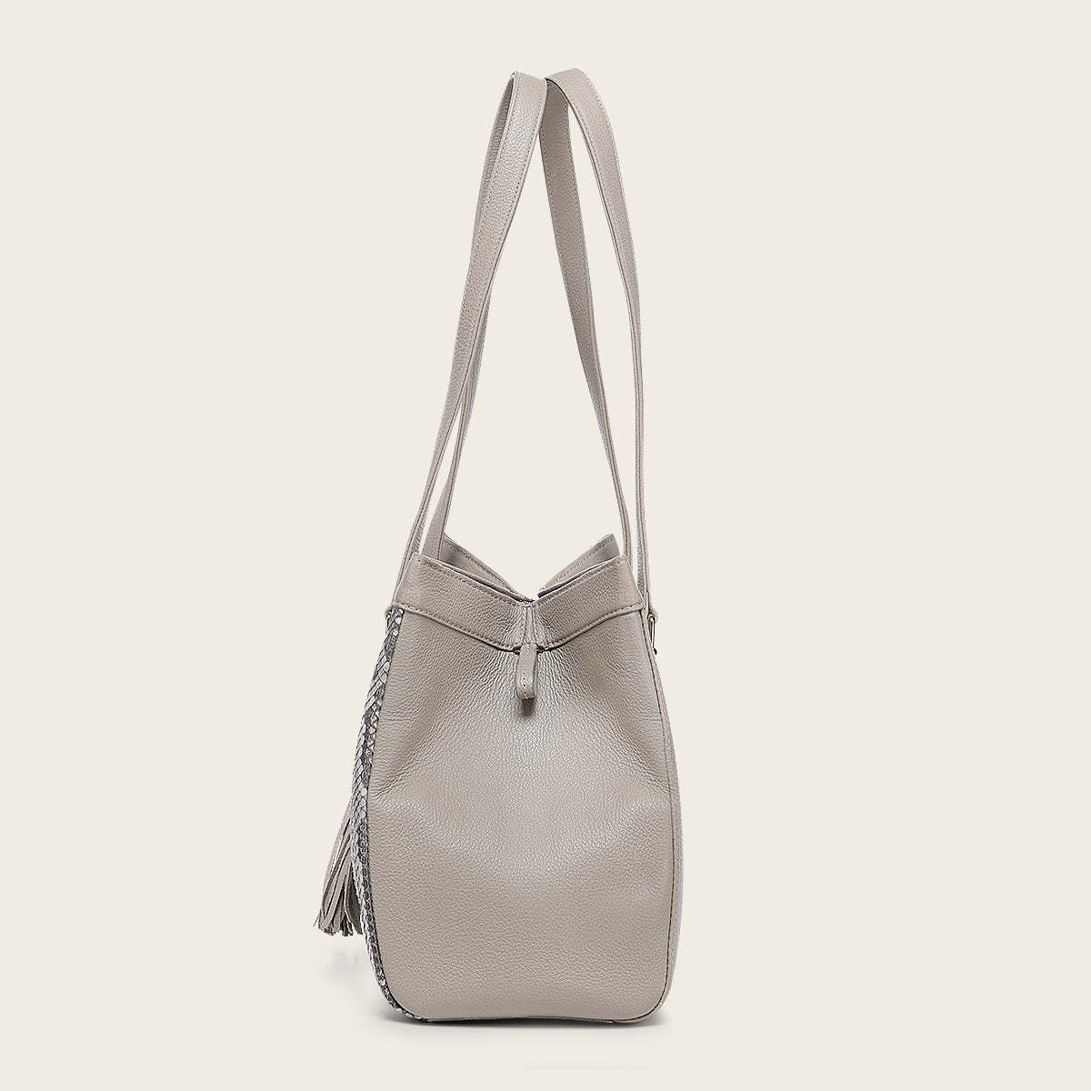 Bolso tote en piel genuina de pitón para dama