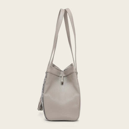 Bolso tote en piel genuina de pitón para dama