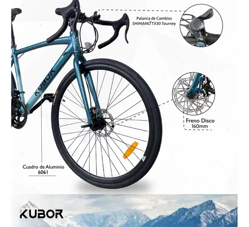 Bicicleta Ruta Rodada 700 Pegaso Kubor Aluminio Carreras Color Azul Tamaño Del Cuadro 53 Cm