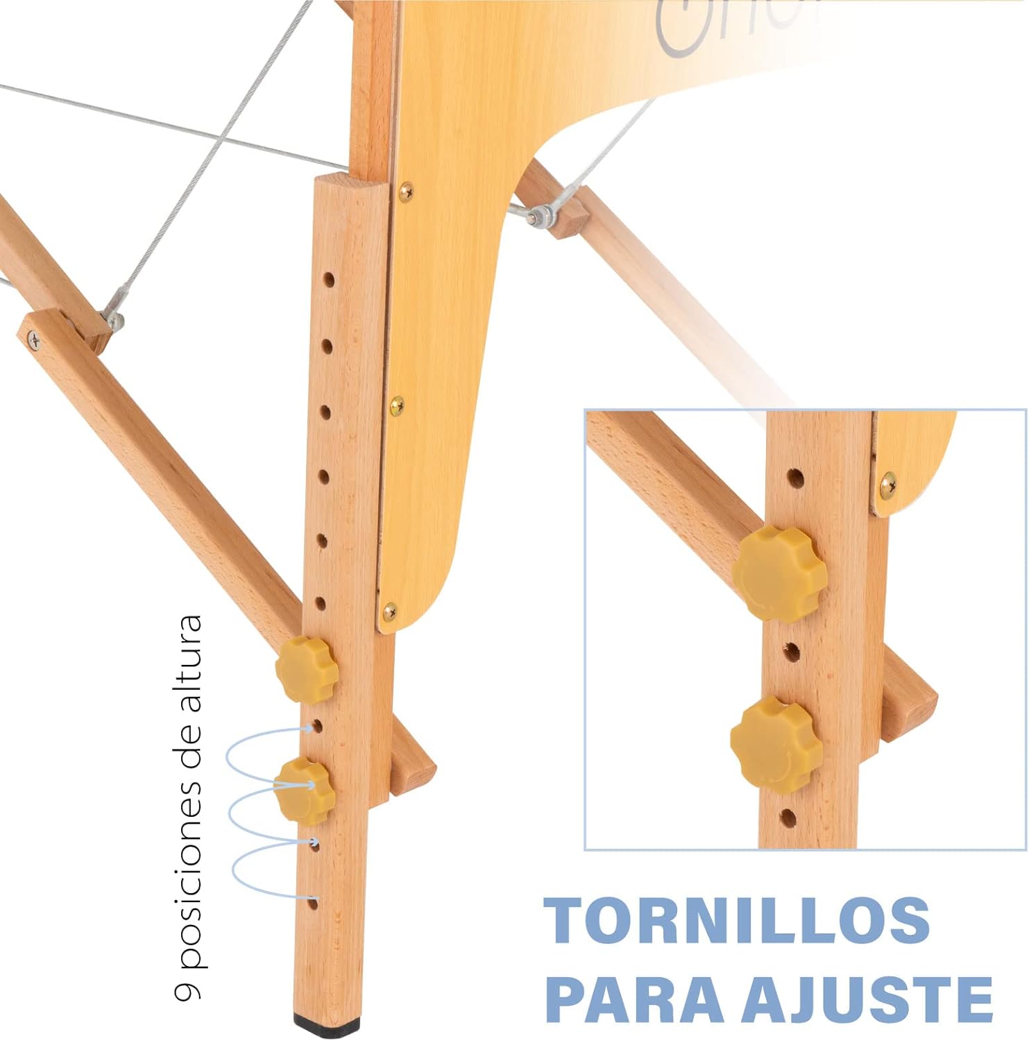 Onof Cama de Masaje Plegable de 3 Secciones y 8 Niveles de Altura Ajustable con Estuche Portátil para Uso Profesional Fisioterapia SPA Tatuajes Facial (Azul Maya)