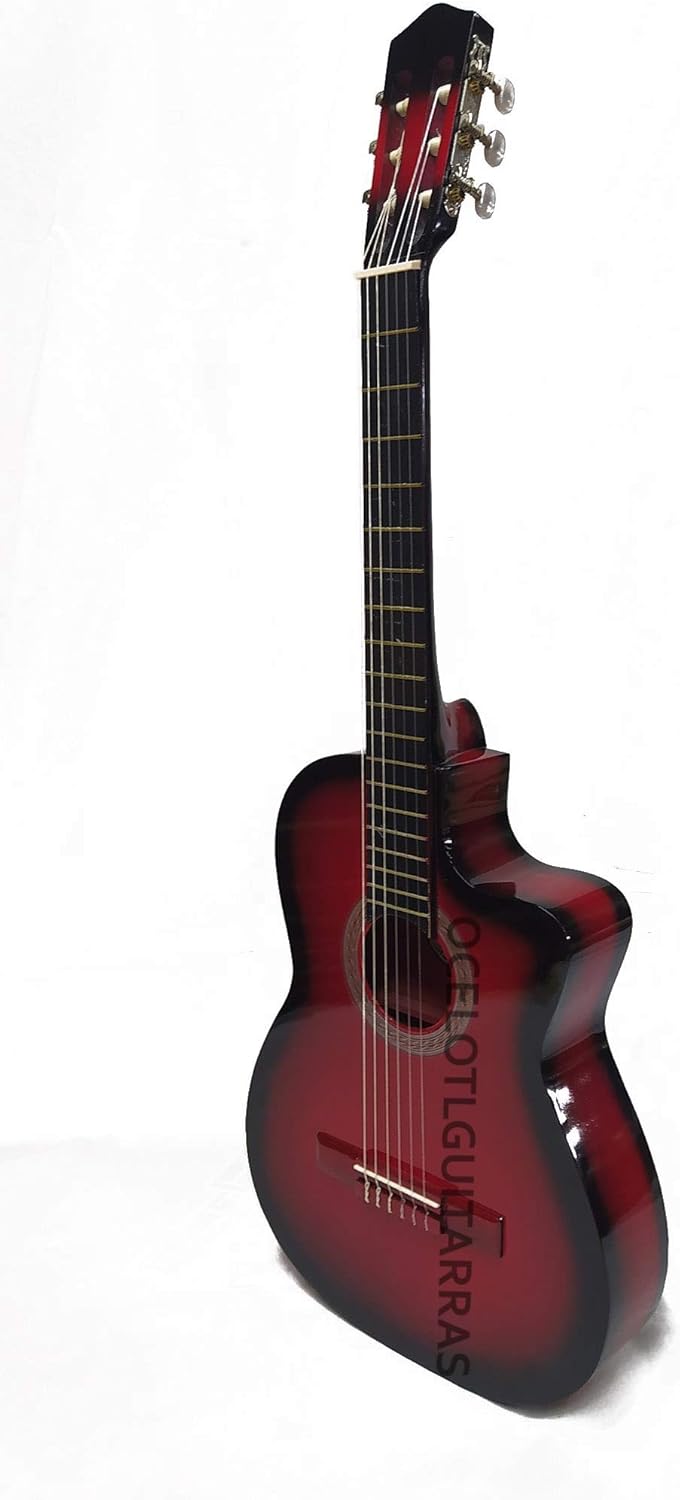 Guitarra Acústica Curva Ocelotl® Paquete Vital De Accesorios (Negro)