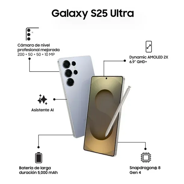 Smartphone Samsung Galaxy S25 Ultra 12GB RAM 512GB Oro Rosa Desbloqueado