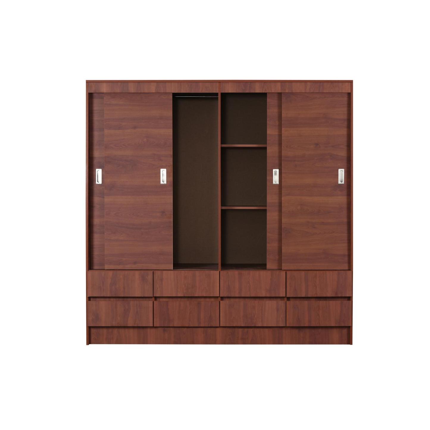 Clóset Maule 4 Puerta(s) 2 Repisa(s) 180x180x51 cm Cerezo