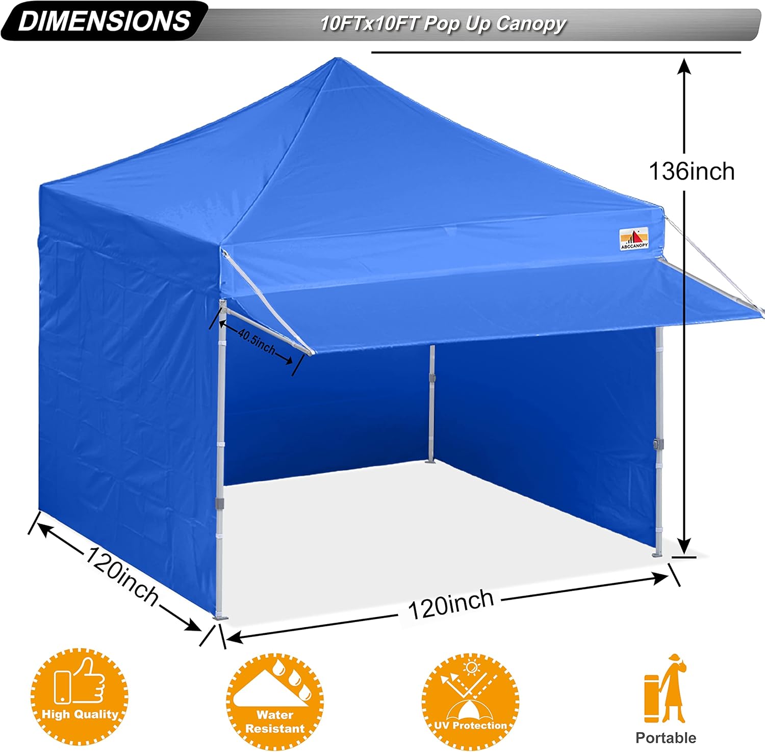 ABCCANOPY Kingkong-Series - Juego de Dosel instantáneo Comercial de 10 x 10 pies (Incluye Bolsa de Transporte de 30 Colores), Azul (Sky Blue)
