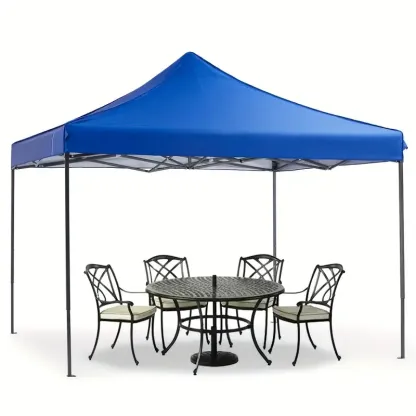 Carpa con dosel, refugio portátil emergente para exteriores de 10 x 10 pies, fácil cierre central de 1 empuje, protección UV y bolsa de transporte.