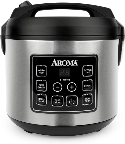 Aroma Housewares olla arrocera digital 3 en 1 20 tazas cocinadas 10 tazas sin cocinar
