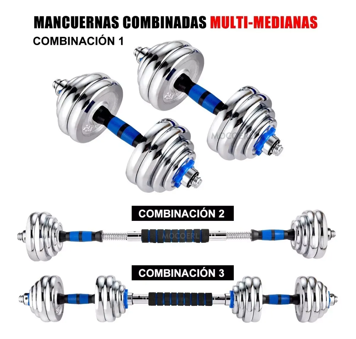 Kit Mancuernas Pesas - Barra Discos Ejercicio Gym 30kg/60lb