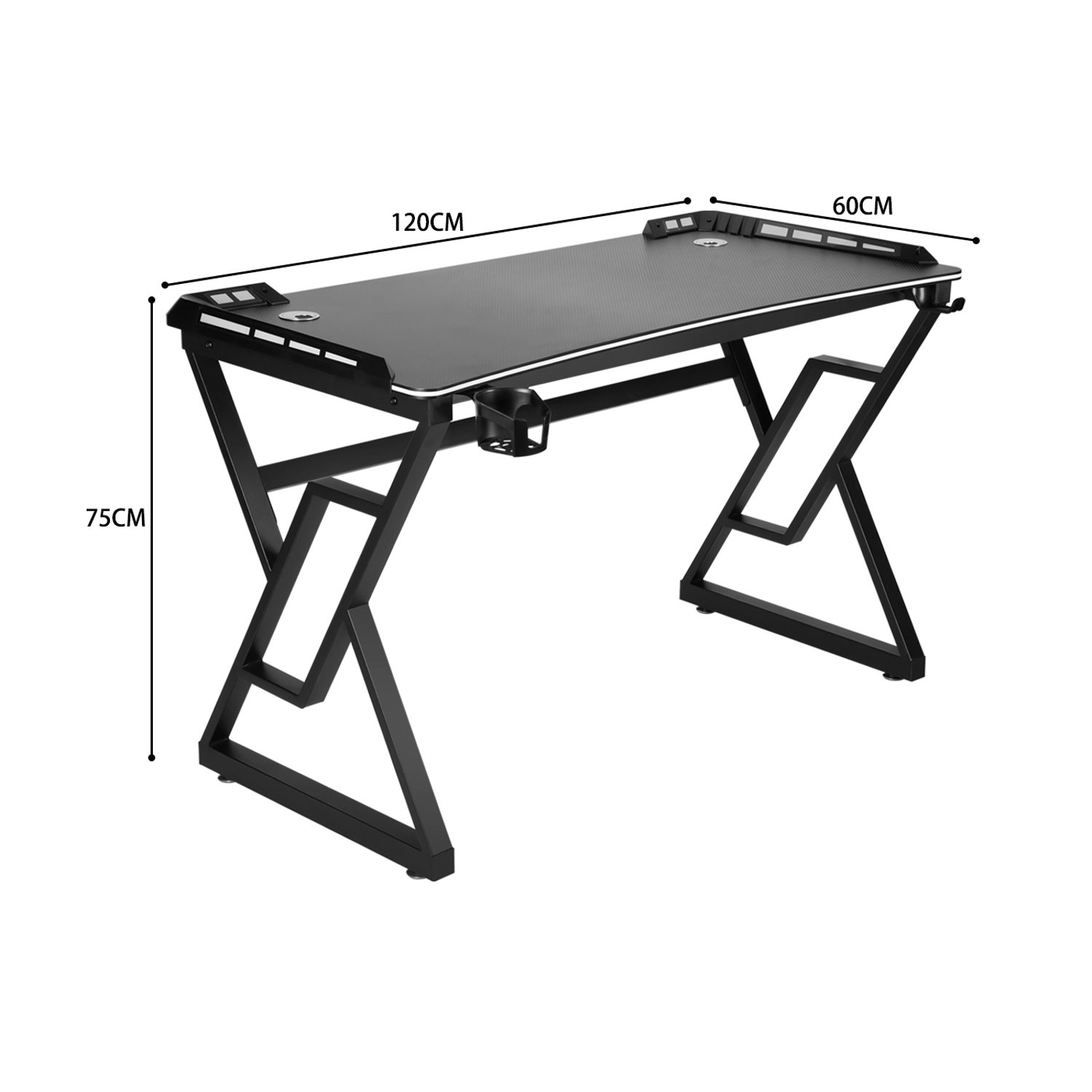 Set Silla Gamer Con Reposapiés y Escritorio Gamer X-RGB 120cm Negro