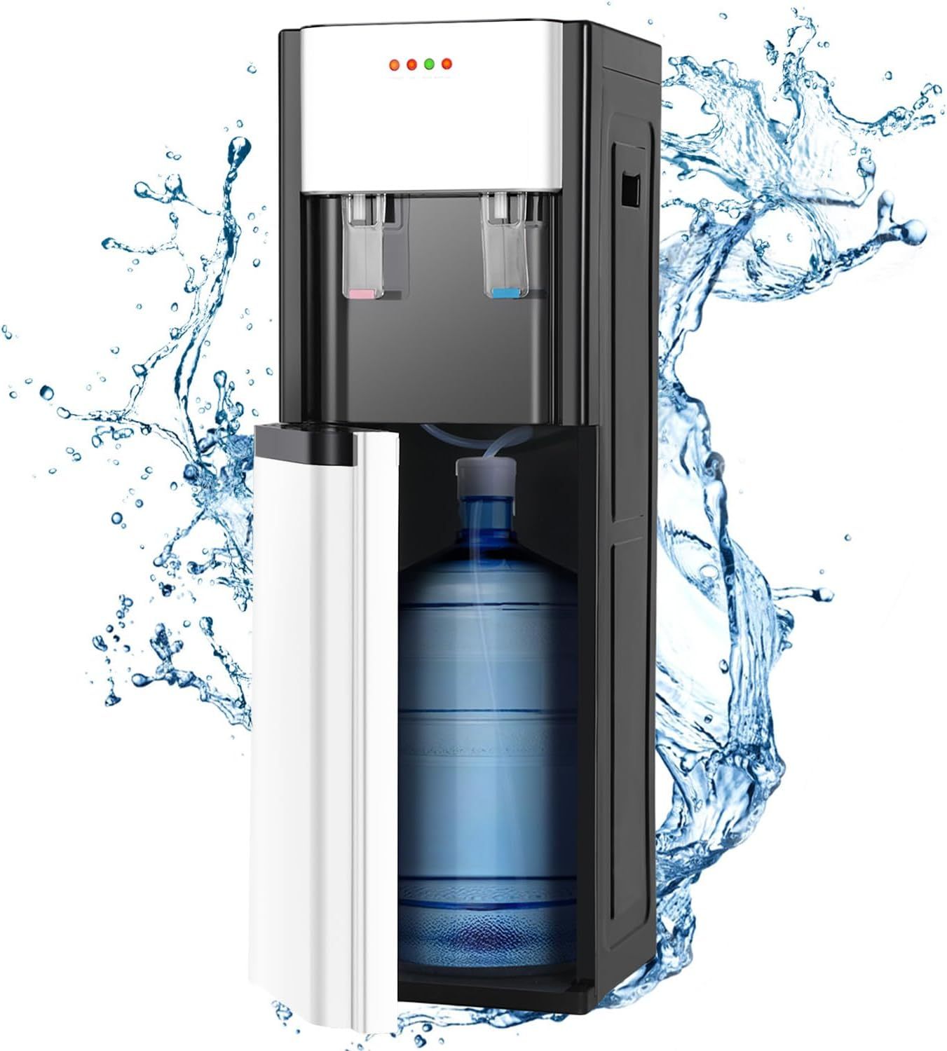 EEGVUY Dispensador de Agua Fría y Caliente, Despachador de Agua Garrafon Oculto, Dispensador De Agua Fría Caliente Eléctrico Enfriador Agua Apto para Botellas de 5 a 20 L - Blanco