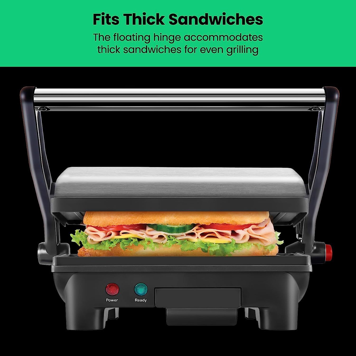 Chefman Parrilla Panini Prensa y Gourmet Sándwich de Hacer, 4 Rebanadas