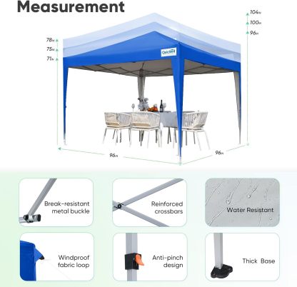 Quictent - Tienda de campaña desplegable de privacidad de 10 x 10 pulgadas con paredes laterales y ventanas ventiladas enrollables, configuración para una persona, fácil refugio para eventos
