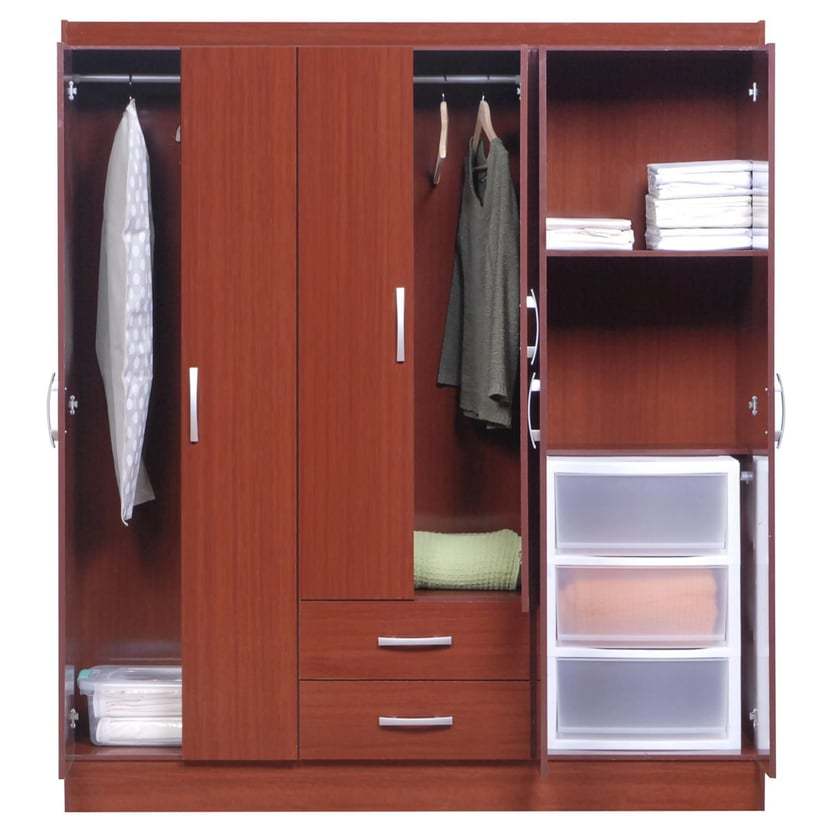 Closet Caoba 6 puertas 2 cajones