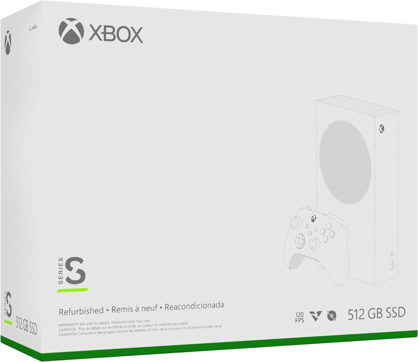 Xbox 2021 Microsoft Series S 512GB Game All-Digital Console, One Xbox Wireless Controller, 1440p Gaming Resolution, 4K Streaming, 3D Sound, WiFi, White (Renewed)