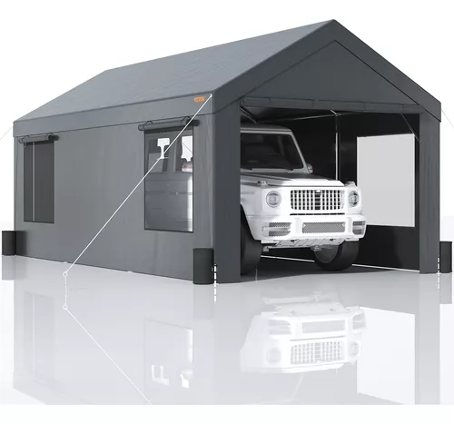 Vevor Toldo Para Automóvil Toldo Para Cochera 12 X 20ft Gris