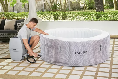 Saluspa Cancún Signature Airjet Spa Con Bañera De Hidromasaj Color Gris