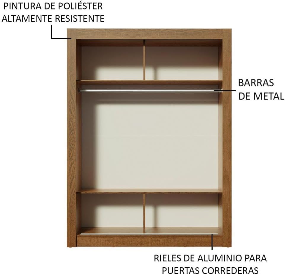 Madesa Ropero Closet con 2 Puertas Denver - Marrón