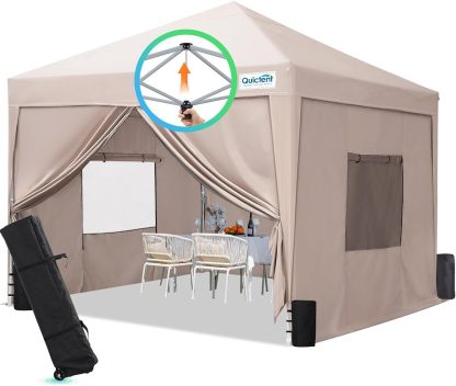 Quictent - Tienda de campaña desplegable de privacidad de 10 x 10 pulgadas con paredes laterales y ventanas ventiladas enrollables, configuración para una persona, fácil refugio para eventos