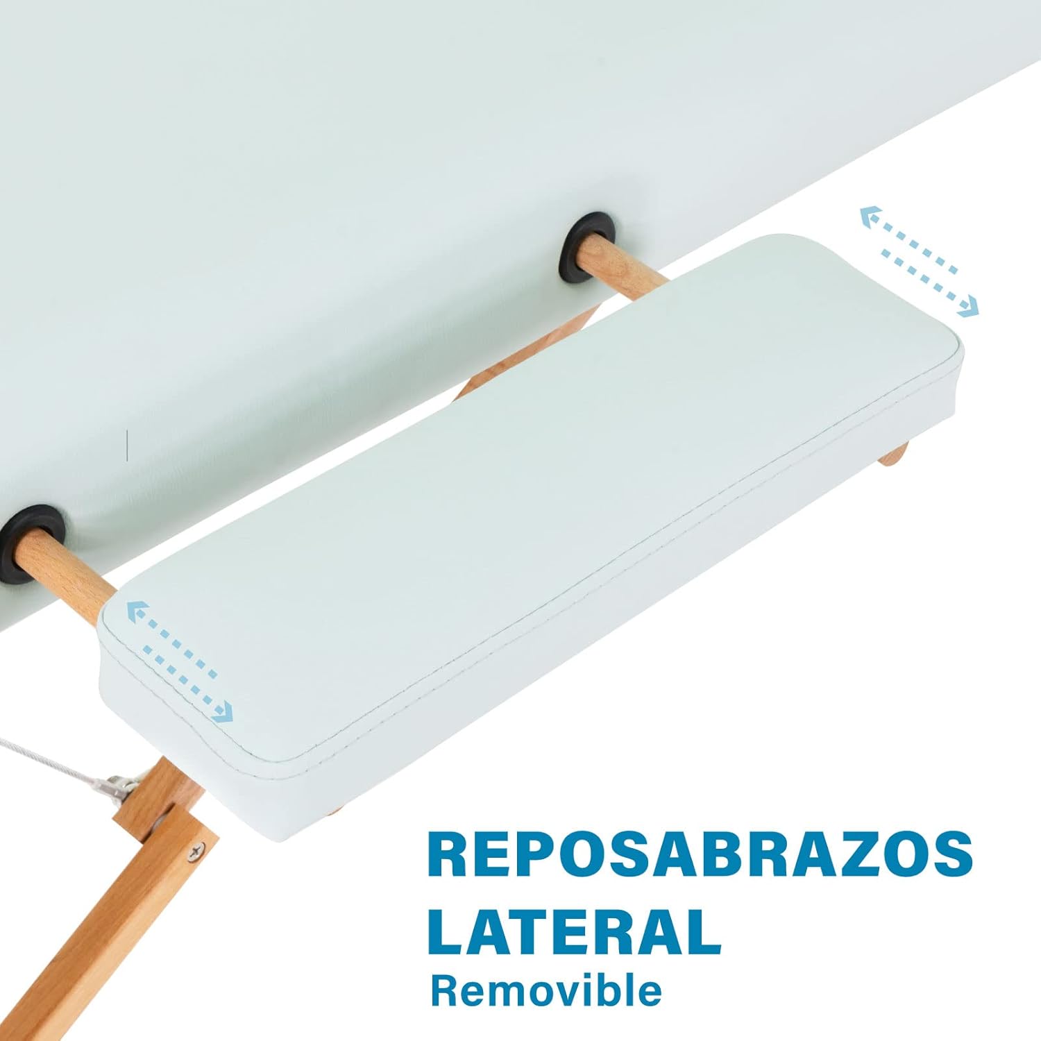Onof Cama de Masaje Plegable de 3 Secciones y 8 Niveles de Altura Ajustable con Estuche Portátil para Uso Profesional Fisioterapia SPA Tatuajes Facial (Azul Maya)