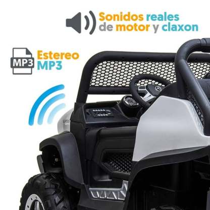 Montable Eléctrico Mercedes Benz Unimog Blanco