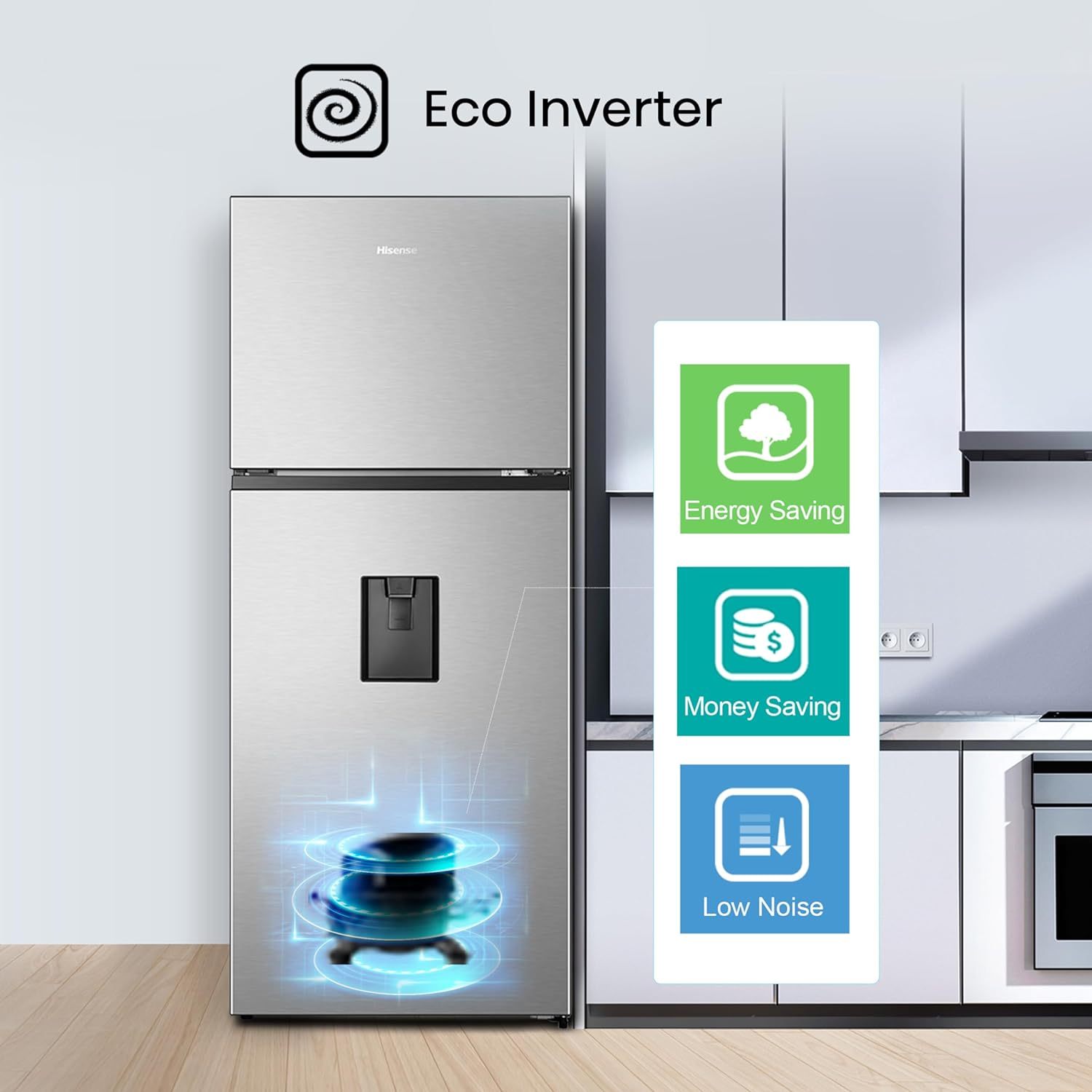 Refrigerador Top Mount Hisense 9 Pies Cúbicos Tecnología No Frost RT90N6WKX2