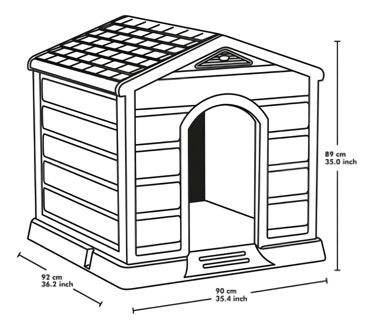 Casa Para Perro Térmica 92 X 90 X 89 Cm Rimax Raza Grande Color Marrón claro