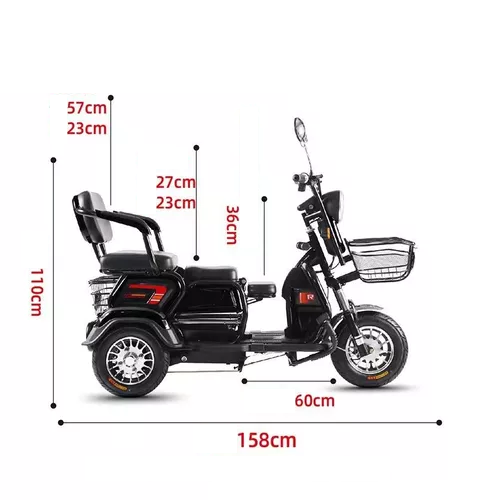 Bicicleta Eléctrica De Tres Ruedas 750w 33km/h 45km Moto
