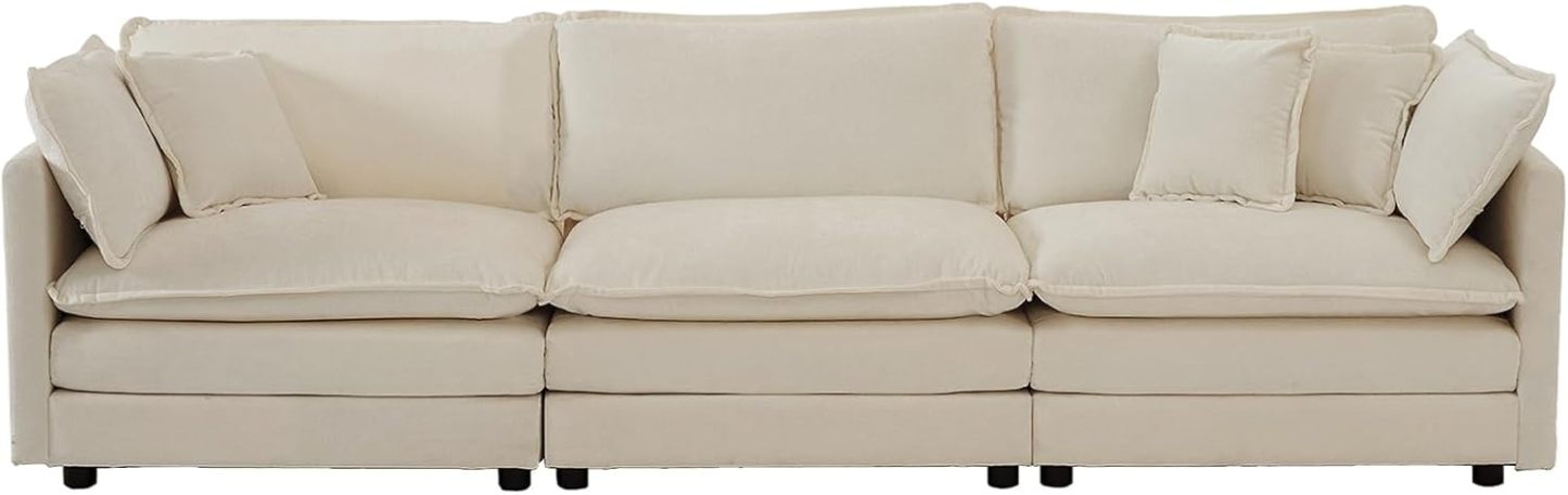 Neylory - Sofá de dos plazas con 2 almohadas para sala de estar, recámara, departamento, 2 plazas de felpilla para asiento profundo