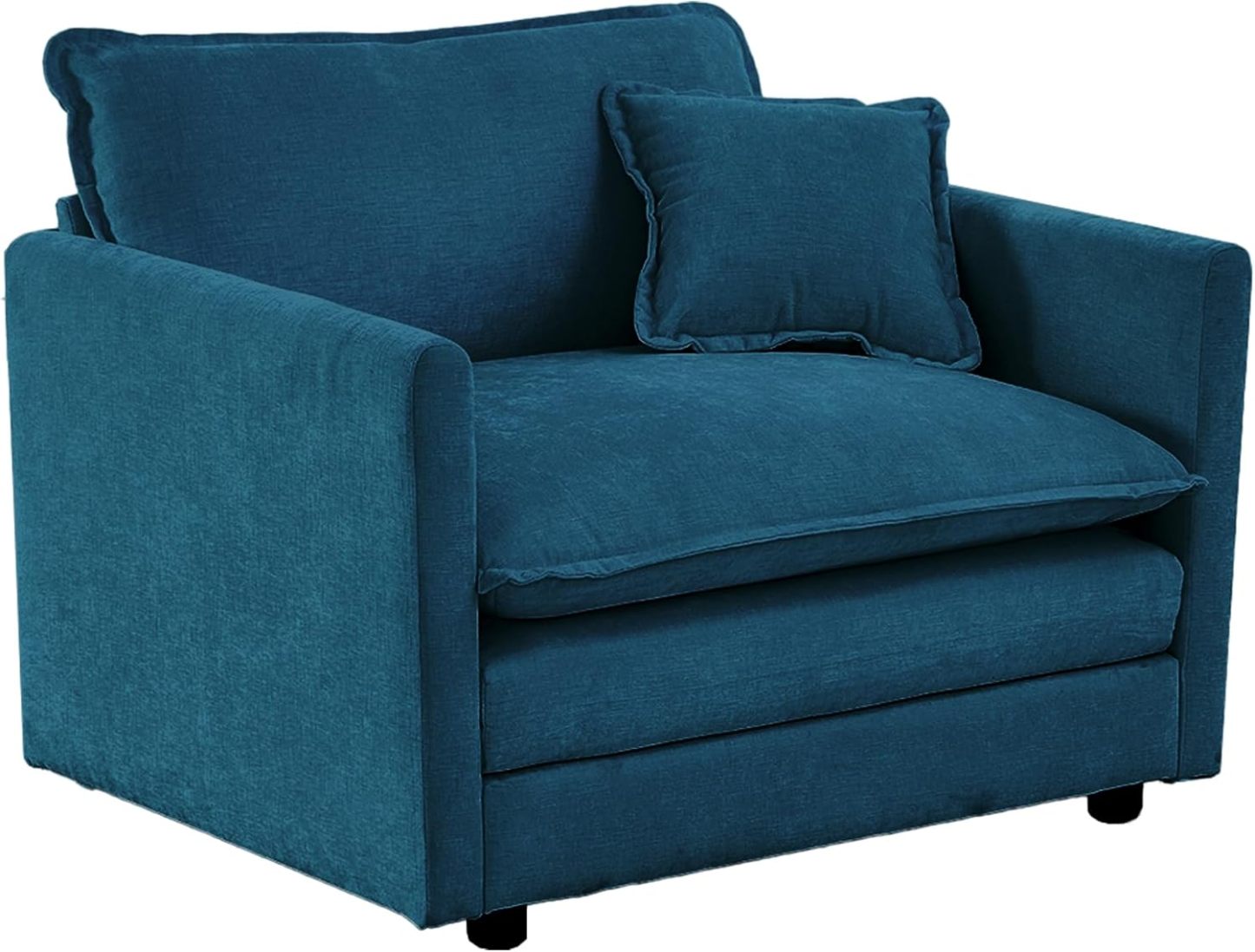 Neylory - Sofá de dos plazas con 2 almohadas para sala de estar, recámara, departamento, 2 plazas de felpilla para asiento profundo
