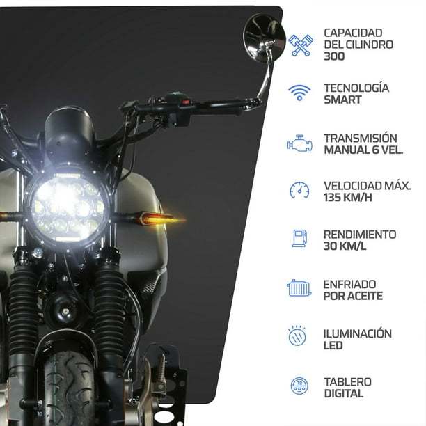 Motocicleta Rebel Vento Rocketman 300 Gris 2025