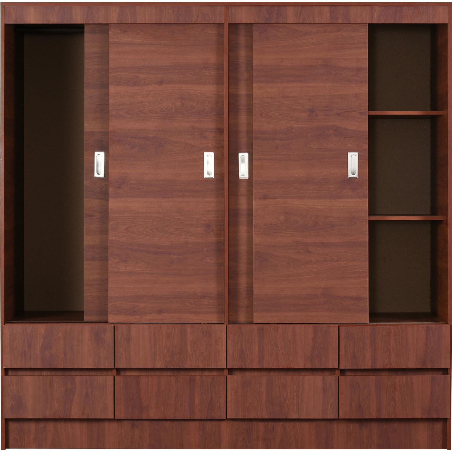 Clóset Maule 4 Puerta(s) 2 Repisa(s) 180x180x51 cm Cerezo