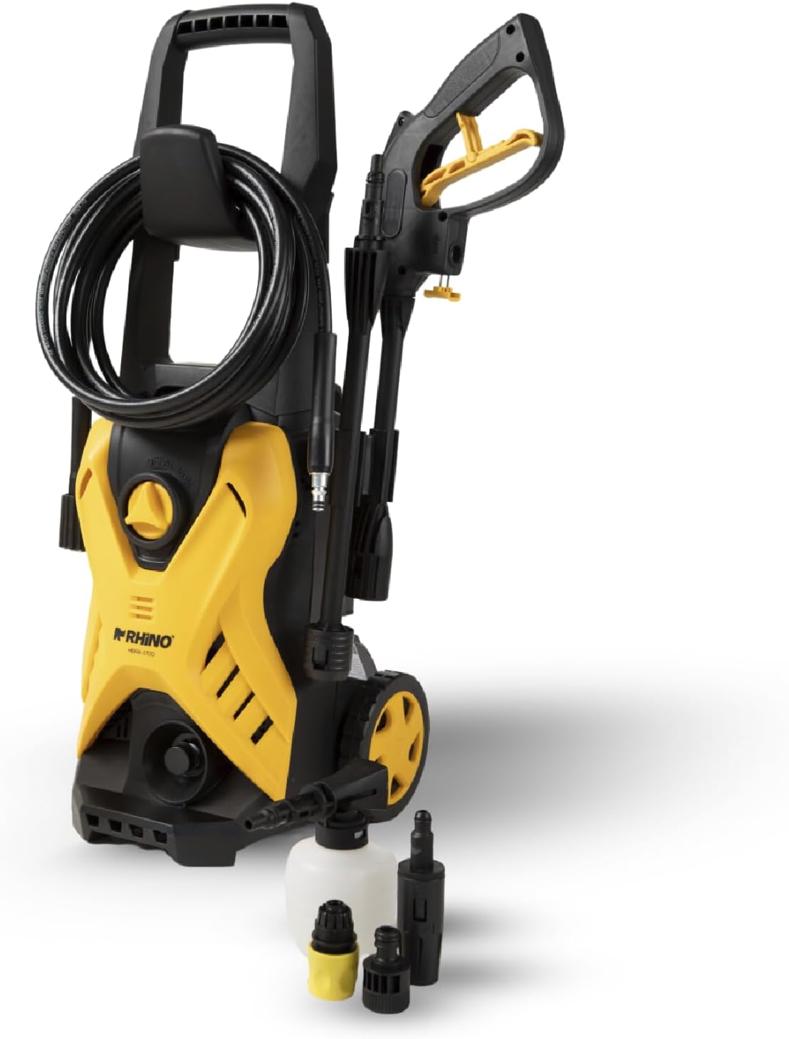 RHINO, Hidrolavadora Eléctrica de Alta Presión 1700 PSI con Potencia de 1,500 W. Cuenta con Ahorro de Agua, Diseño Fácil de Transportar, HIDRA-1700