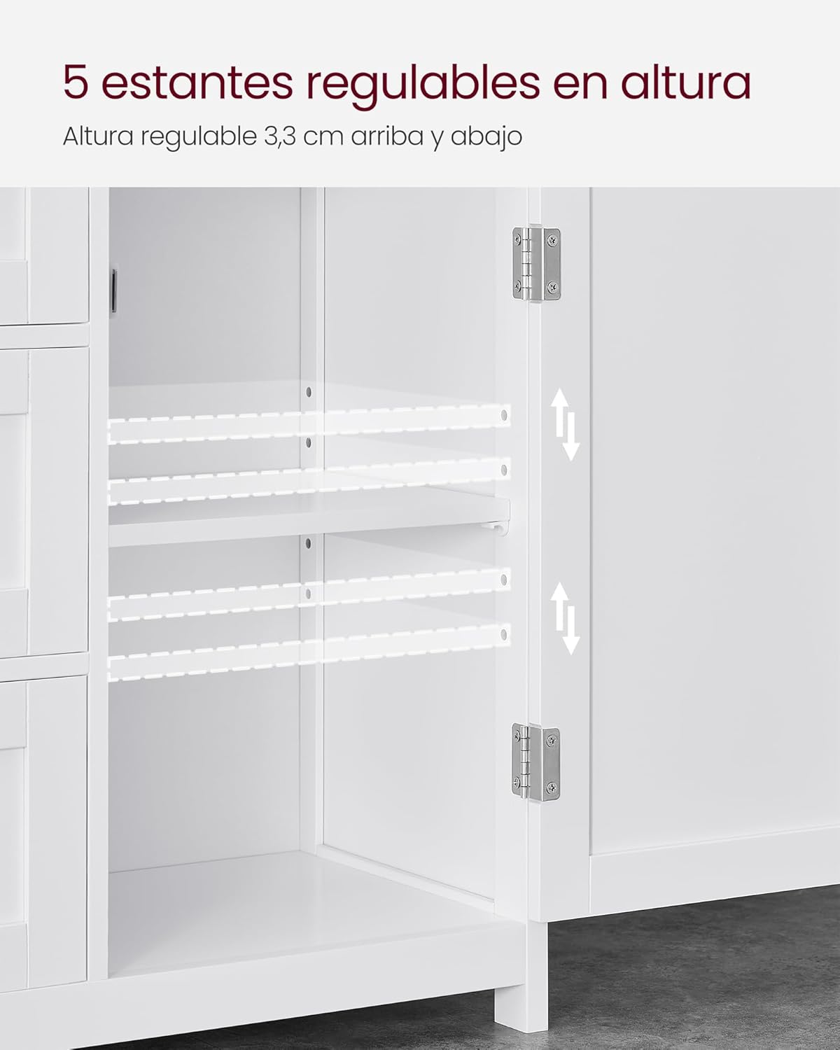 VASAGLE UBBC542P31V1 - clóset de Almacenamiento de baño no Empotrado con 3 cajones, Estante Ajustable, 11.8 x 23.6 x 31.5 Pulgadas, Color Blanco