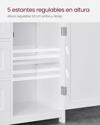 VASAGLE UBBC542P31V1 - clóset de Almacenamiento de baño no Empotrado con 3 cajones, Estante Ajustable, 11.8 x 23.6 x 31.5 Pulgadas, Color Blanco