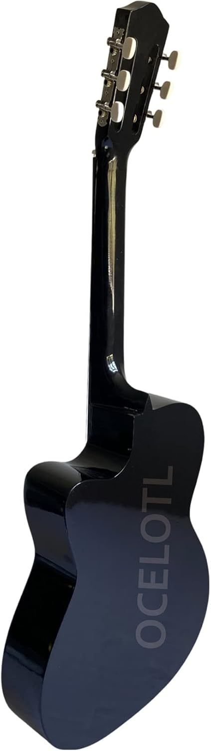 Guitarra Acústica Curva Ocelotl® Paquete Vital De Accesorios (Negro)