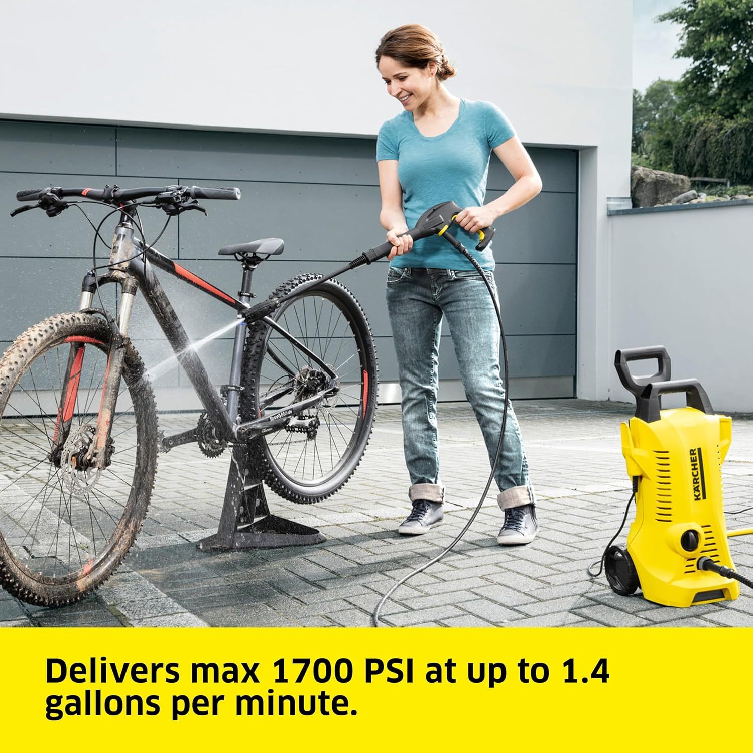 Kärcher K 2 Power Control MAX 2000 PSI Lavadora a presión eléctrica con 2 Varillas de pulverización y Manguera de 26 pies, 1.45 GPM