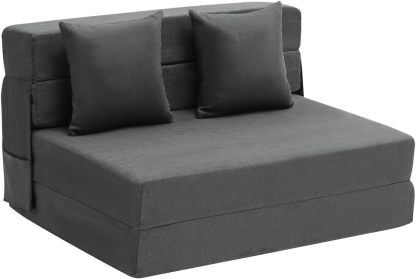 VEVOR - Sofá Cama Plegable 3 en 1 con 2 Almohadas y Funda Lavable, 25D de Espuma viscoelástica Convertible de Alta Densidad, sofá de futón para Sala de Estar, recámara, Gris Oscuro (Individual)
