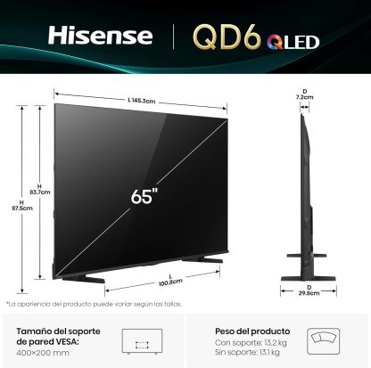 Hisense Television QD6QFM (Modelo 2025) Pantalla 43 Pulgadas,QLED Smart Fire TV UHD 4K,Control Remoto por Voz con Alexa,Escalado AI a 4K,Dolby Vision Atmos, Modo de Juego Plus