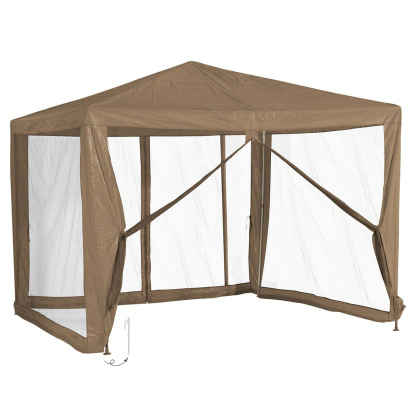 Toldo de restaurante color topo con mosquitera apto para terraza exterior patio 3 x 3 m