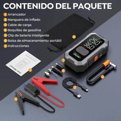 9000A Arrancador De Baterias Portátil Coche Inflador 150psi